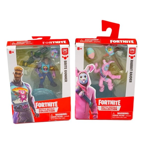 Forte Nite Action Figures Lot 2 Rabbit Raider Brite Gunner Battle Royale New - Picture 1 of 7